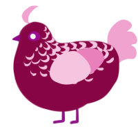 mixed berry, a maroon and pink chicken with a half-lace pattern