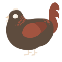 A bark and russet chicken with a neck-band pattern