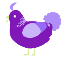 A violet and lilac chicken with a neck-band pattern
