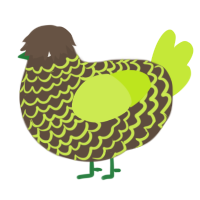 Earthy, a bark and lime chicken with a lace pattern