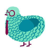 Gmonteen, a mint and sea chicken with a lace pattern