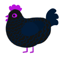 crow², a black and tumblr chicken with a lace pattern