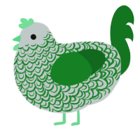 beauty from ugliness, a silver and leaf chicken with a double-lace pattern