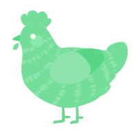 A spring chicken with a bar pattern