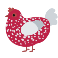 Mooshroom, a crimson and mist chicken with a speckle pattern