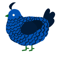 A ultramarine and tumblr chicken with a lace pattern