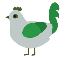 7UP, a silver and viridian chicken