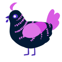 A tumblr and orchid chicken with a half-bar pattern