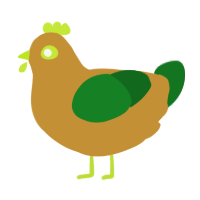 A gold and leaf chicken
