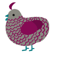 A ash and wine chicken with a lace pattern