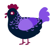 Potion, a tumblr and blurple chicken with a half-lace pattern