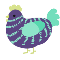 Zombie Chew, a overcast and mint chicken with a bar pattern