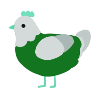 A leaf and silver chicken with a head pattern