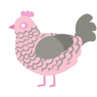 A rose and ash chicken with a lace pattern