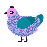 A lavender and sea chicken with a double-lace pattern