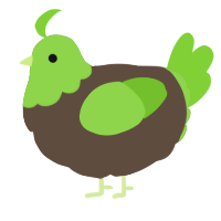 A bark and grass chicken with a head pattern