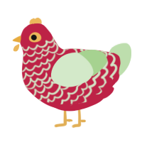 (unnamed), a crimson and gluppy chicken with a lace pattern