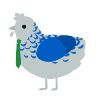 IT Support, a silver and ultramarine chicken with a half-lace pattern