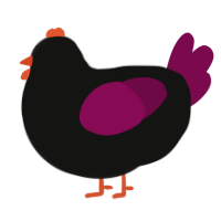 scene queen, a black and wine chicken
