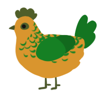A orange and leaf chicken with a half-lace pattern