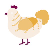 A cream and honey chicken with a half-bar pattern