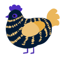 Lionheart, a tumblr and honey chicken with a bar pattern