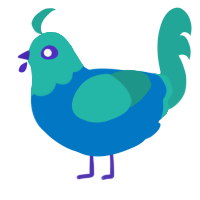 (unnamed), a sapphire and turquoise chicken with a head pattern