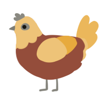 A russet and honey chicken with a head pattern