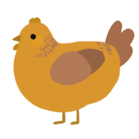 A orange and brown chicken with a neck-band pattern