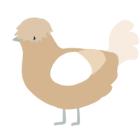 say that beige baby, a beige and cream chicken
