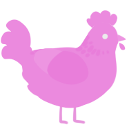 A leaf chicken with a neck-speckle pattern