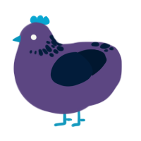 Big Purple, a overcast and tumblr chicken with a neck-speckle pattern