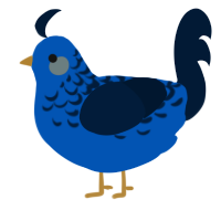 A ultramarine and tumblr chicken with a half-lace pattern