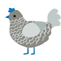 A ash and silver chicken with a lace pattern