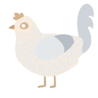 A cream and mist chicken with a double-lace pattern
