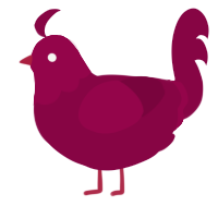 A maroon chicken with a head pattern