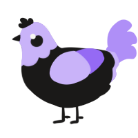 A sable and lilac chicken with a head pattern