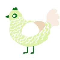 A apple and cream chicken with a lace pattern