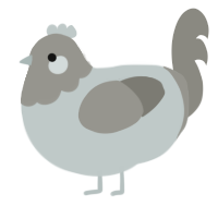 A silver and ash chicken with a head pattern