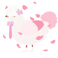A white and rose chicken with a double-lace pattern