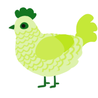 A apple and lime chicken with a lace pattern