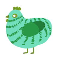 lechuga, a mint and viridian chicken with a bar pattern