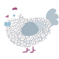 pillow, a teal and brown chicken with a double-lace pattern