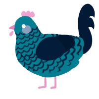 A sea and tumblr chicken with a lace pattern
