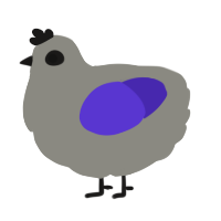 A ash and indigo chicken