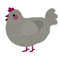 A ash chicken with a lace pattern