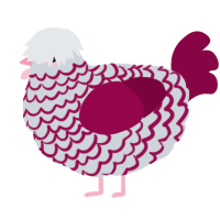A mist and maroon chicken with a lace pattern