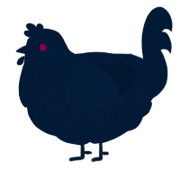 A tumblr chicken with a speckle pattern