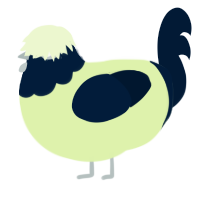 A apple and tumblr chicken with a head pattern