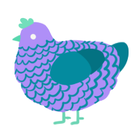 A lilac and sea chicken with a lace pattern